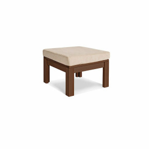 Pufa WoodMan Mexico 51x51x38 cm orzech włoski kremowa WUA-00854