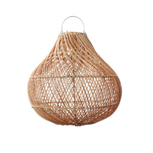 Lampa wisząca nad stół -The Bottle M, E27, Rattan, ażurowa