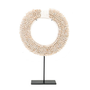 Papua Shell Disc on Stand - White - M