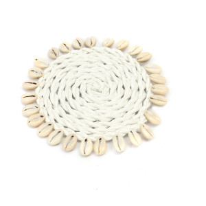 Seagrass Shell Coaster - White