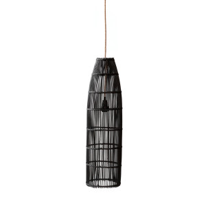 Designerskia lampa wisząca - The Fish Trap L, E27, Rattan, ażurowy abażur