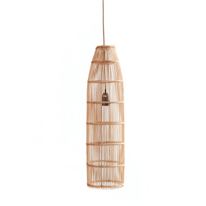 Duża lampa wisząca - The Fish Trap L, E27, Rattan, dekoracja do domu - wyprzedaż