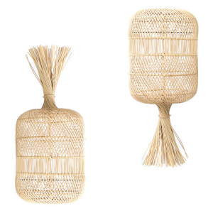 Lampa sufitowa rattanowa - The Dumpling Floor Lamp M, E27, dekoracja