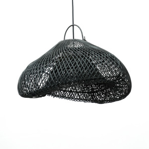 Lampa wisząca boho - The Cloud M, E27, Rattan, czarna