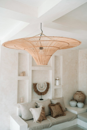Lampa wisząca Sky Pendant L, E27, Rattan, lampki boho