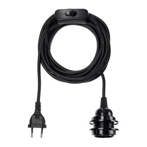 Lampa wisząca BAZAR BIZAR Cable Fittings czarna metalowa 450 cm