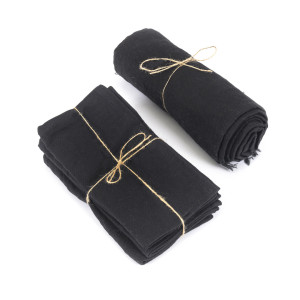 Linen Tablecloth - Black - 150x150