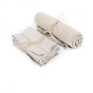 Linen Tablecloth - Beige - 150x150