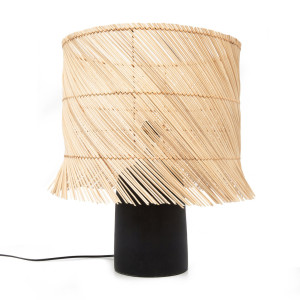 Lampa stołowa - The Rattan Black, E27, boho