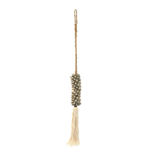Shell & Cotton Tassel - Grey