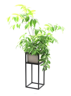 Kwietnik metalowy JAKPOL stojak na kwiaty 60x24,5 cm czarny loft KWL-193