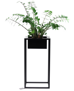 Kwietnik metalowy JAKPOL LUX czarny mat 80x40x30 cm loftowy