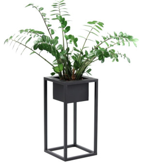Kwietnik metalowy JAKPOL LUX 60 cm czarny mat stojak na kwiaty loft