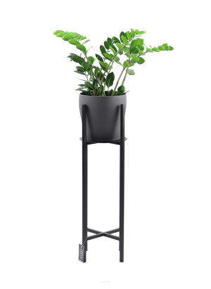 Kwietnik metalowy JAKPOL stojak na kwiaty 80x28 cm czarny loft