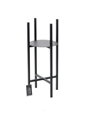 Kwietnik metalowy JAKPOL stojak na kwiaty 60x28 cm czarny loft