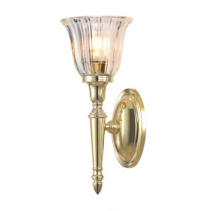Lampa ścienna Dryden 1 Light – polerowany mosiądz Elstead
