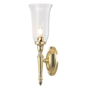 Lampa ścienna Dryden 1 Light – polerowany mosiądz Elstead
