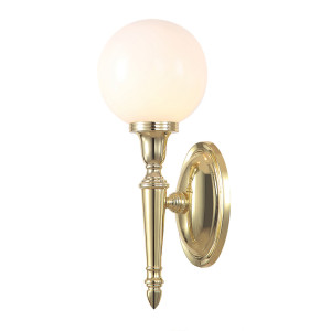 Lampa ścienna Dryden 1 Light – polerowany mosiądz Elstead
