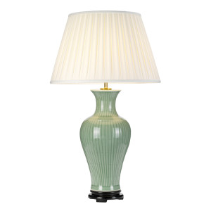 Lampa stołowa Dalian 1 z wysokim kloszem Empire Elstead