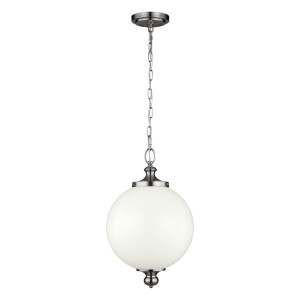 Duża lampa wisząca Parkman 1 - nikiel polerowany Elstead