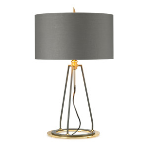 Lampa stołowa Ferrara - szara i polerowane złoto Elstead