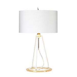 Lampa stołowa Ferrara - białe i polerowane złoto Elstead