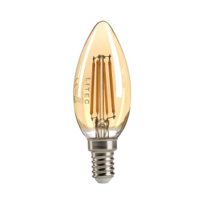 Lampa Litec Candle Style Bursztynowa E14 Elstead