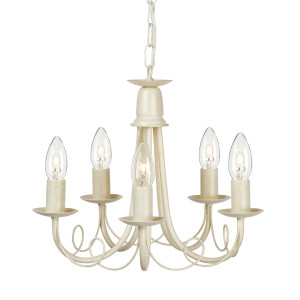 Żyrandol świetlny Minster 5 - Ivory Gold Elstead