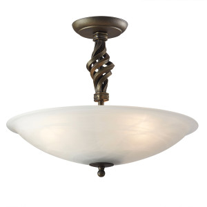 Pembroke 3 Light Semi-Flush - Czarny/Złoty Elstead