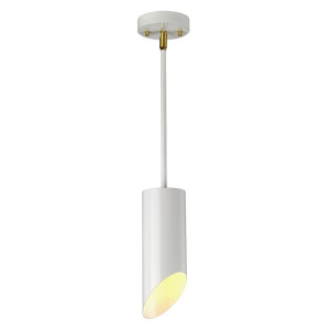 Lampa wisząca Quinto 1 - biały postarzany mosiądz Elstead