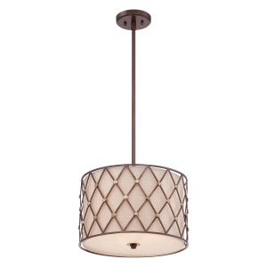Lampa Wisząca Brązowa Krata 3 Elstead
