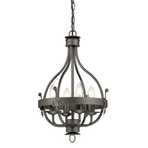 Lampa wisząca Windsor 4 – grafit Elstead