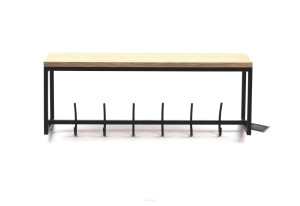 Wieszak ścienny JAKPOL loft metalowy z półką 75x27 cm 6 haczyków