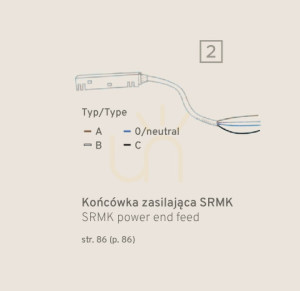 Końcówka zasilająca do szyn magnetycznych ll-srmk biała