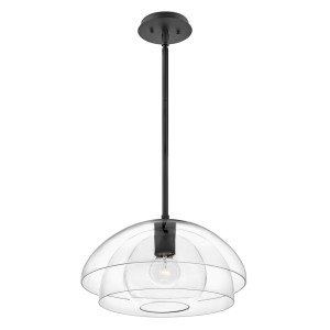 Lampa wisząca/ Półplafon Lotus - 1 źródło światła - Czarna Quintiesse
