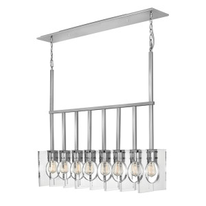 Lampa wisząca Ludlow - 8 źródeł światła - Polerowany nikiel Quintiesse