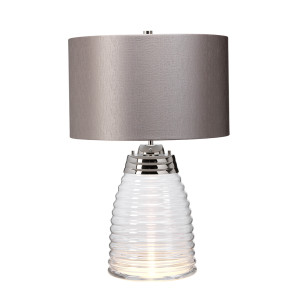 Lampa stołowa Milne - 2 źródła światła - Szary abażur Quintiesse