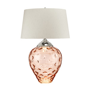 Duża lampa stołowa Samara - 2 źródła światła - Łososiowa Quintiesse