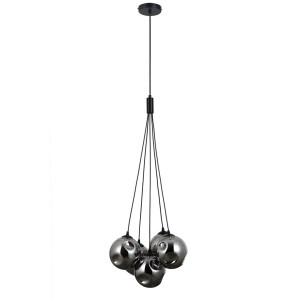 Czarna Lampa Wisząca Perlos G9 5-punktowa