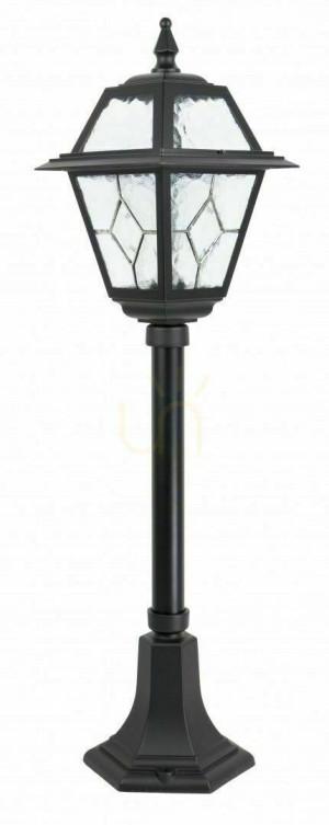 Latarnia ogrodowa stojąca SU-MA czarna z witrażem 80 cm K 5002/3/N