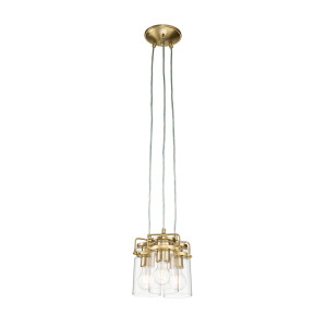 Lampa wisząca Brinley - 3 źródła światła - Szczotkowany mosiądz Elstead