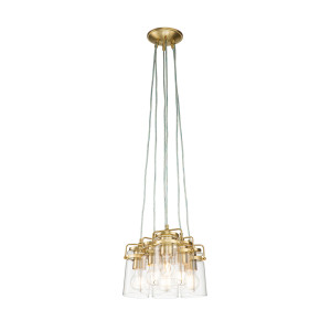 Lampa wisząca Brinley - 6 źródeł światła - Szczotkowany mosiądz Elstead
