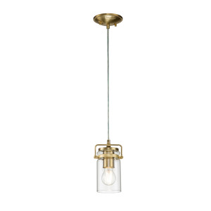 Lampa wisząca Brinley - 1 źródło światła - Szczotkowany mosiądz Elstead