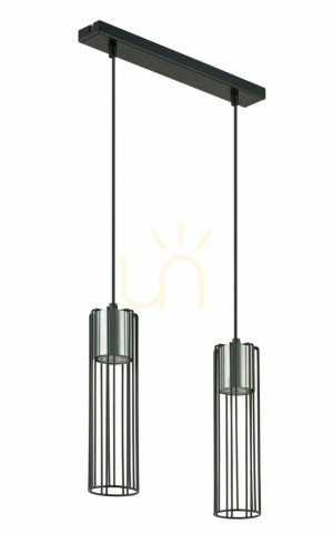 Lampa wisząca Sigma Fobia 2 czarno-srebrna stal lakierowana 33451