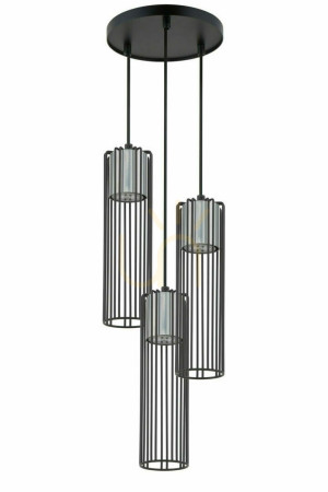 Lampa wisząca Sigma Fobia 3 czarno-srebrna 33457