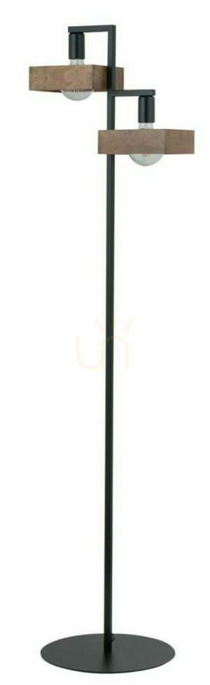 Lampa podłogowa Sigma Robin czarna brązowa stal E27 160 cm 50273
