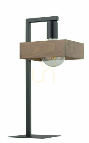 Lampa stołowa Sigma Robin czarna z kloszem ze sklejki 50251