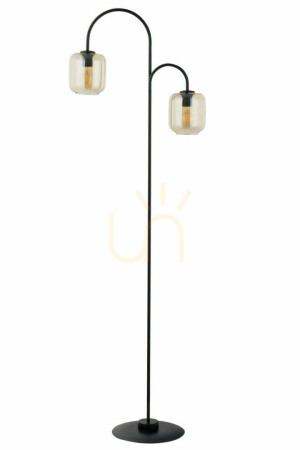 Lampa podłogowa Sigma czarna bursztynowa 2xE27 164 cm 50255