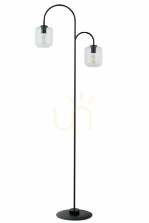 Lampa podłogowa Sigma czarna transparentna E27 2x60W 164 cm 50256