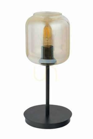Lampa podłogowa Sigma SHINE czarna bursztynowy klosz 50257